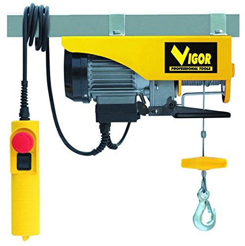 Vigor 49730-10 Paranco Elettrico 125 Kg, Giallo