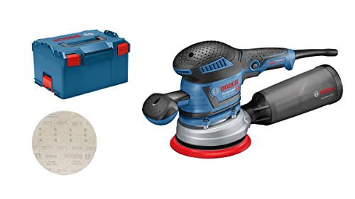 Bosch Professional Levigatrice Rotoorbitale Gex 40-150 (Incl. Contenitore Raccoglipolvere, ⌀ Platorello 150 Mm, Foglio In Rete Abrasiva M480, Avvitato