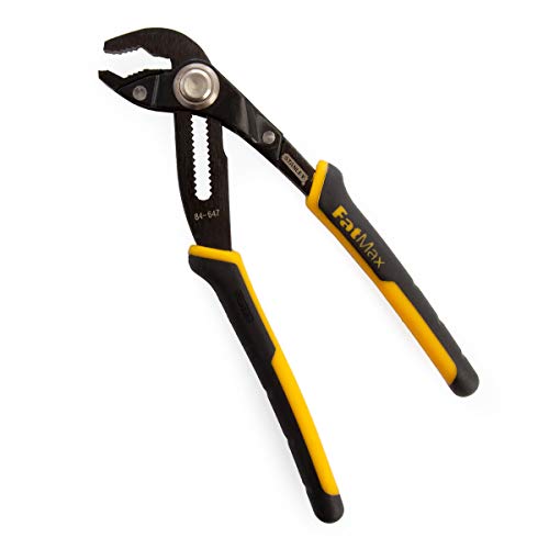 Stanley 0-84-647 Pinze A Cricchetto Fatmax 200 Mm, Ganasce Temprate A Induzione, Manopola Di Bloccaggio A 17 Posizioni, Impugnatura In Bi-Materiale, S