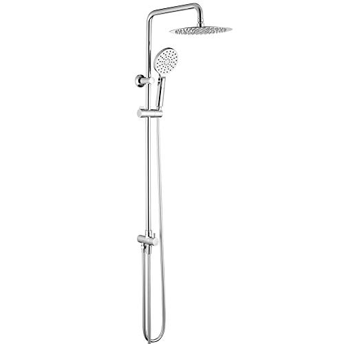 Grifema Columna-G7005, Sistema Doccia Con Deviatore, Soffion, Flessibile Doccia, 3 Doccetta A Spruzzo, Supporto, Barra Regolabile, Colonna Doccia Senz