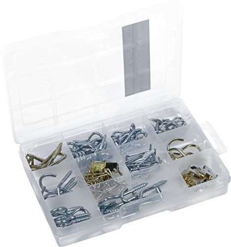 Connex Dp8500110 - Set Di Ganci E Ganci Per Quadri, 242 Pezzi, Preordinati In Pratica Scatola Di Plastica, Universali, Set Di Ganci, Scatola Assortita