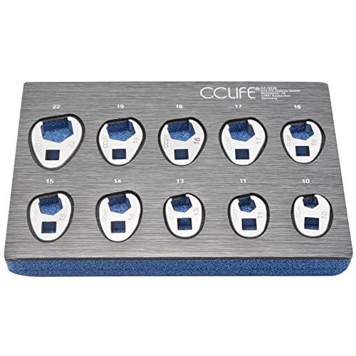 Cclife 10 Pezzi Set Di Chiave A Zampa Di Gallo 3/8 Pollici Chiavi Aperta Per Raccordi E Tubazioni | 10-22Mm