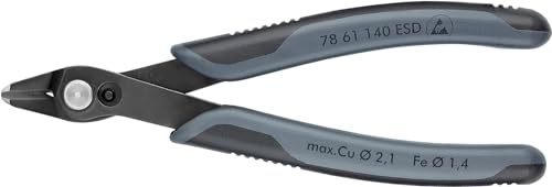 Knipex Electronic Super Knips Xl Esd Brunita, Rivestiti In Materiale Bicomponente 140 Mm (Confezione Self-Service/Blister) 78 61 140 Esdsb