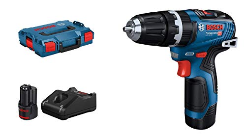 Bosch Professional 12V System Trapano-Avvitatore Con Percussione Gsb 12V-35 (Incl. 2 Batterie Da 3,0 Ah, Caricabatteria Gal 12V-40, L-Boxx)