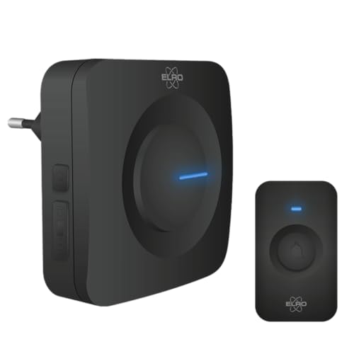 Elro Db3000 Set Campanello Senza Fili - Plug-In/Ricevitore Plug-In - Senza Batteria - Nero