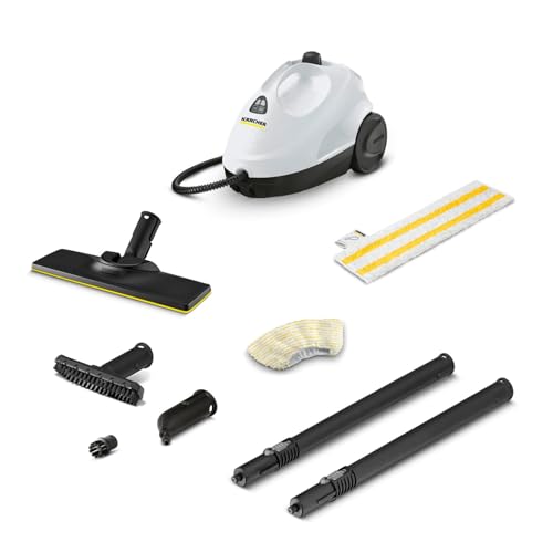 Pulitore A Vapore Kärcher Sc 2 Easyfix Versione Bianca, Pronto In 6,5Min, 1500 W, Serbatoio 1 Litro, Area 75M², Incl. Bocchetta Pavimenti E Panno Easy
