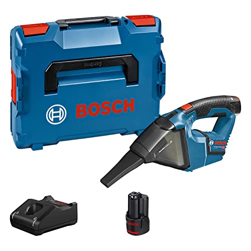 Bosch Professional 12V System Aspiratore A Batteria Gas 12 V (Volume: 0,35 L, Incl. 2 Batterie 3,0 Ah + Caricabatteria, In L-Boxx)
