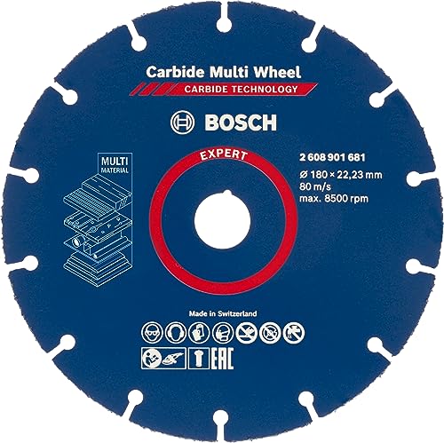 Bosch Accessories 1X Disco Da Taglio Expert Carbide Multi Wheel (Per Legno Duro, Con Chiodi, Materiali Plastici, Ø 180 X 22,23 Mm, Accessori Smeriglia