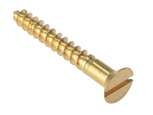 Bargainscrews - Viti Per Legno Con Testa Svasata E Solcata In Ottone Massiccio, Confezione Da 200 2" X 8