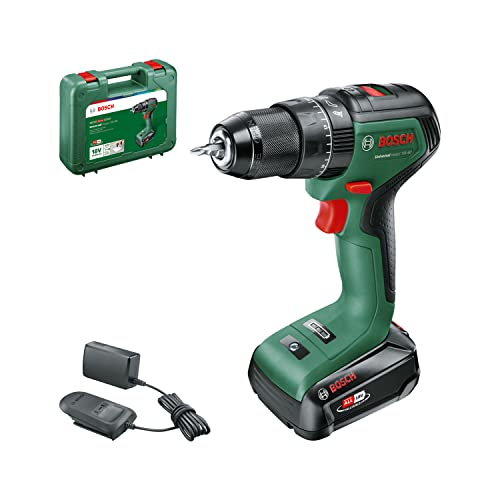 Bosch Home And Garden 06039D7101 Bosch Trapano Con Percussione A Batteria Universalimpact 18 V-60 (In Valigetta), 1 Batteria Da 2,0 Ah, Sistema 18 V
