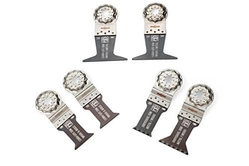 Fein Best Of E-Cut Starlock Wood & Metal, 6 Lame Da Taglio In Profondità E-Cut Per Operazioni Di Taglio In Legno E Metallo, Attacco Starlock