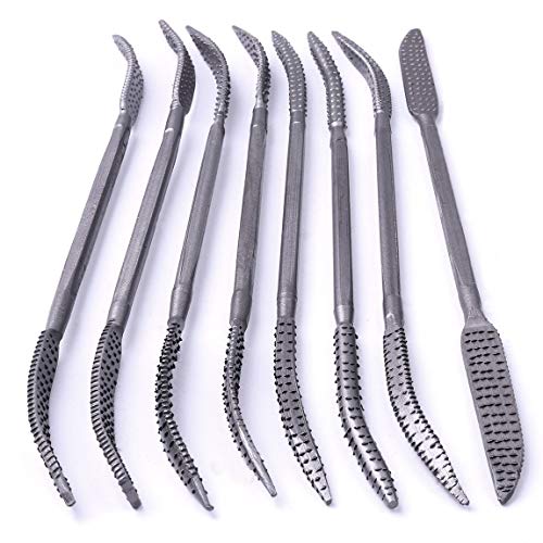 Monliya 8 Pz 5.5 X 200Mm Doppia Estremità Riffler Legno Rasp File Set Lavorazione Del Legno Intaglio Rasatura Rasatura Utensili