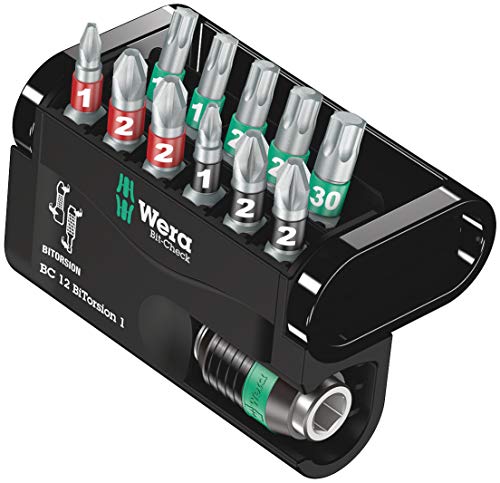 Wera 05057420001 Assortimento Di Bit, Grigio, Set Di 12 Pezzi, Check 12