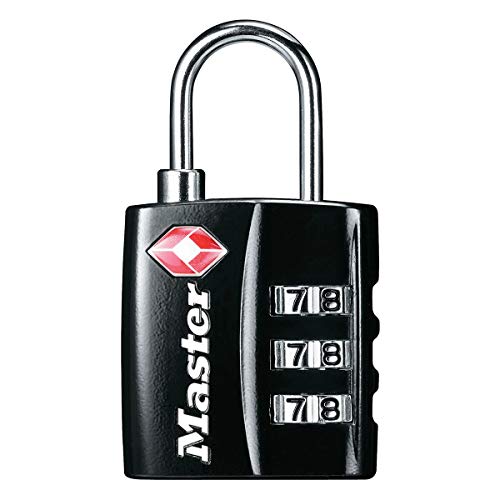 Master Lock 4680Eurdblk Lucchetto Per Bagagli Approvato Dalla Tsa Con Combinazione, Nero, 5.5 X 3 X 2.6 Cm