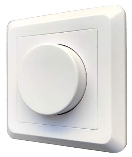 Greenandco® Gc-200 Dimmer Da Incasso A Led Rotante Da 1-200 W, Adatto Anche Per Lampadine Convenzionali E Circuiti Con Deviatore, Bianco