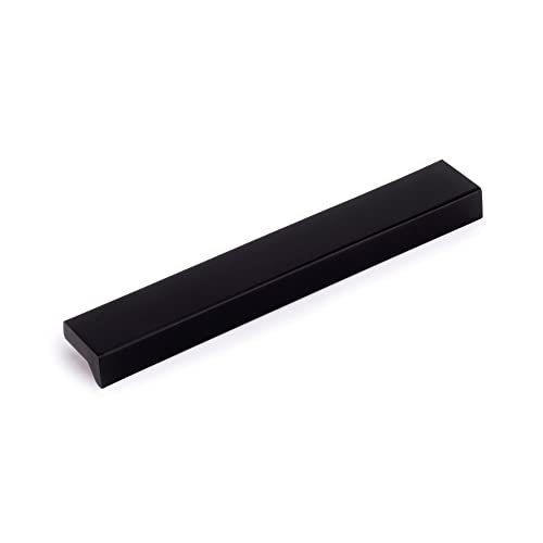 Emuca - Maniglia Per Mobili Bremen, Interasse 128 Mm, L160 Mm, Anodizzato Nero, Alluminio, 5 Un