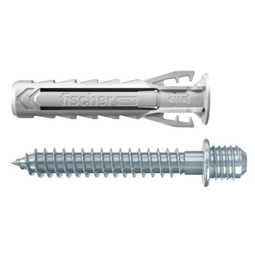 Fischer Tasselli Sx Plus 6 Dv Con Doppia Vite Per Collarini, Ideale Per Tubi E Cavi, Include 100 Viti E 100 Tasselli, 567630