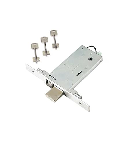 Serratura Elettrica Doppia Mappa Per Porte In Alluminio. Finitura In Acciaio Inox. Con Catenaccio A 4 Mandate E Scrocco. Asole Per Il Montaggio Facili