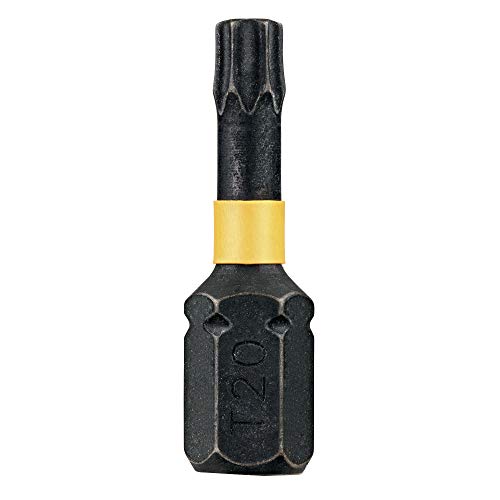 Dewalt Dt7381T-Qz Inserti Per Avvitatore A Impulsi Impact Torsion Extreme, Attacco 1/4", T20 X 25 Mm, 5 Pezzi, Nero