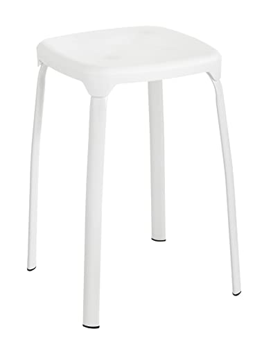 Wenko Sgabello Da Bagno Losani, Plastica, 28 X 45 X 28 Cm, Bianco