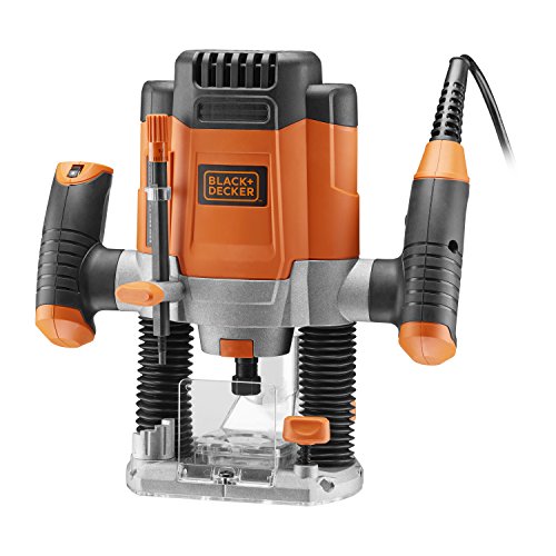 Black+Decker Kw1200E-Qs Elettrofresatrice In Cartone, 1200 W, Arancione