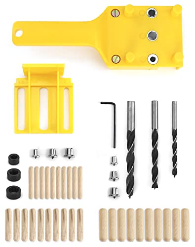 Qwork 44 Pezzi Dima Per Fori A Tasca, Dima Per Spinatura Legno, Strumento Di Foratura Portatile Per Chiodi In Legno A Mano, 6 Mm / 8 Mm / 10 Mm