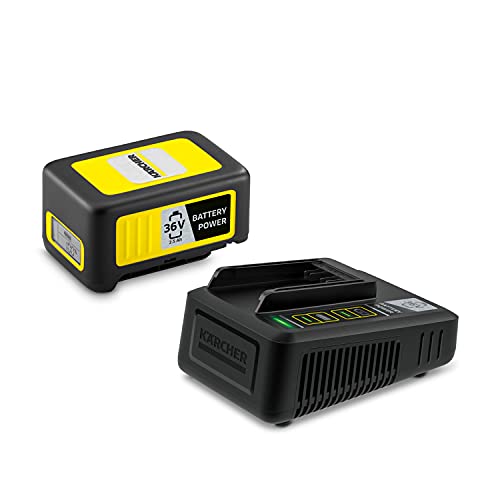 Kärcher Starter Kit 36/25 36 V, Batteria Agli Ioni Di Litio Da 36 V/2.5 Ah Con Caricabatterie, Tempo Di Ricarica: 100% In Meno Di 1,5 Ore, Per Tutti I