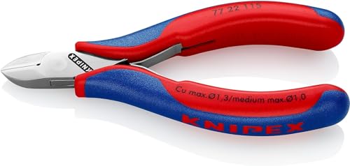 Knipex Tronchese Laterale Per Elettronica Rivestiti In Materiale Bicomponente 115 Mm (Confezione Self-Service/Blister) 77 22 115 Sb