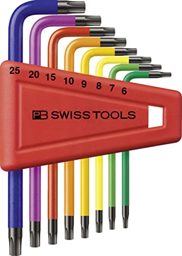 Serie Chiavi Maschio Piegate Colorate Per Viti Torx Pb Swiss Tools Rainbow