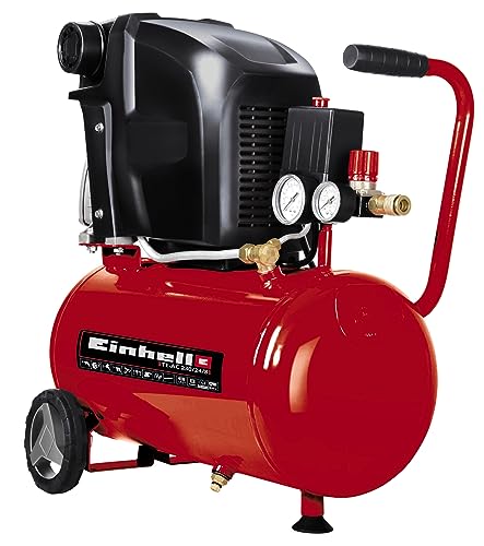 Einhell Te-Ac 230/24/8 Compressore (220-240 V, 1500 W, Serbatoio Aria 24 L, Pressione Max 8 Bar, Portata Aria Max 132 L/Min., Cilindri 1, A Olio, Carr