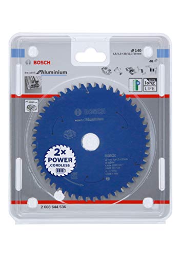 Bosch Accessories Lama Per Sega Circolare Expert For Aluminium (Alluminio, 140 X 20 1.8 Mm, 48 Denti, Accessorio A Batteria)