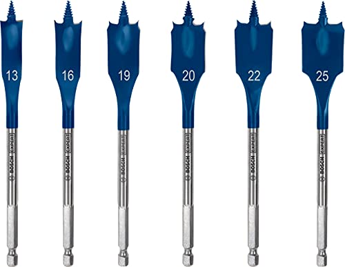 Bosch Professional 6X Set Di Mecchie A Spada Expert Selfcut Speed (Per Legno Tenero, Truciolato, Ø 13-25 Mm, Accessorio Trapano A Percussione)