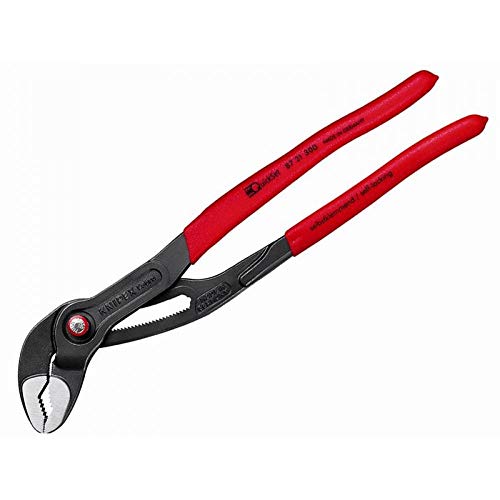 Knipex Cobra Quickset Pinza Regolabile Di Nuova Generazione Per Tubi E Dadi Bonderizzata Grigia, Rivestiti In Resina Sintetica Antiscivolo 300 Mm (Con