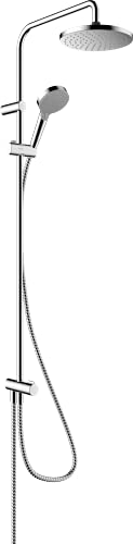 Hansgrohe Vernis Blend - Colonna Doccia Senza Miscelatore, Sistema Doccia (⌀ 205 Mm) Con Deviatore, Doccetta (2 Getti), Tubo, Asta E Soffione Doccia T