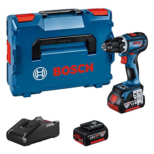 Bosch Professional 18V System Trapano-Avvitatore A Batteria Gsr 18V-90 C (Incl. 2 Batterie Da 4.0 Ah, Caricabatteria Gal 18V-40, In L-Boxx)