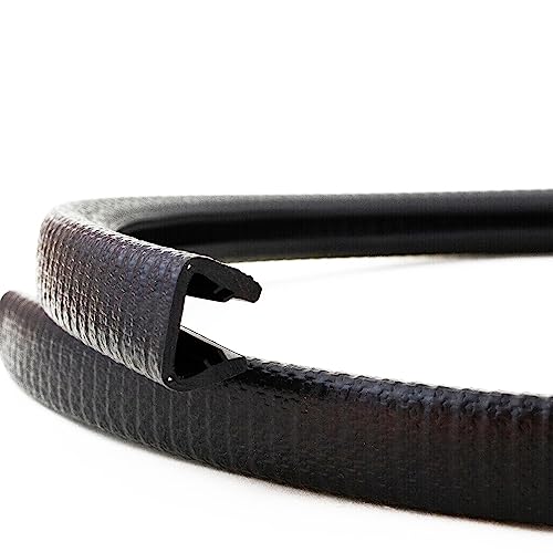 Eutras [10M] Protezione Bordi 9-12 Mm Nero - Si Fissa Senza Adesivo - Ideale Per Lamiere E Portiere Di Auto - Protegge I Bordi - Qualità Industriale T