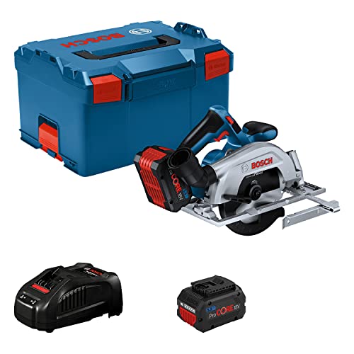 Bosch Professional Sega Circolare A Batteria Gks 18 V 57-2, Lama Da 165 Mm, Profondità Di Taglio 57 Mm, 2 Batterie Procore 5,5 Ah, Caricatore Gal 1880