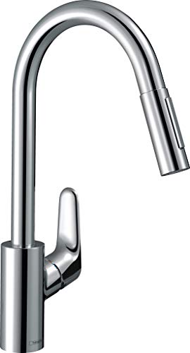 Hansgrohe Focus M41 - Rubinetto Da Cucina Con Doccetta Estraibile (2 Getti), Miscelatore Cucina Con Altezza Bocca 240 Mm, Rubinetto Monocomando Con Bo