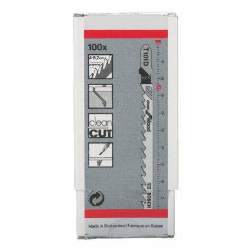 Bosch Professional 2608637877 Bosch 2608637877-Hoja Sierra De Calar T 101 D: Clean Wood Uds, 0 W, 0 V, Nero, T101D (100 St)