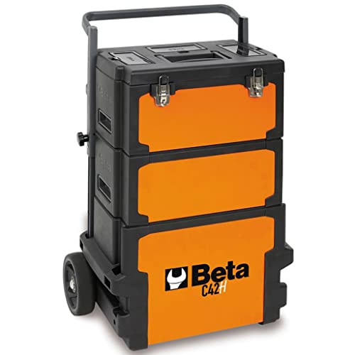 Beta C42H 4200H - Trolley Porta Attrezzi Con Ruote Da 160Mm, 3 Moduli Estraibili: 1 Cestello Porta Attrezzi Superiore Altezza 220Mm, 1 Cassetta Porta