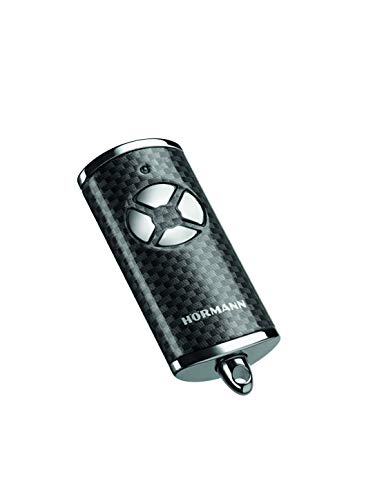 Hörmann Trasmettitore Hse 4 Bs (Frequenza 868 Mhz, In Carbonio Lucido, Azionamento Per Porta Del Garage Con Tappi Cromati, Batterie Incluse, Dimension
