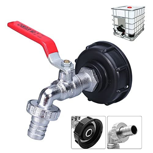 Wooluck Ibc Container Accessori, Adattatore Per Serbatoio Dell'Acqua Da 1/2", Raccordo Rubinetto In Lega Per Ibc Vasca Da 1000 Litri