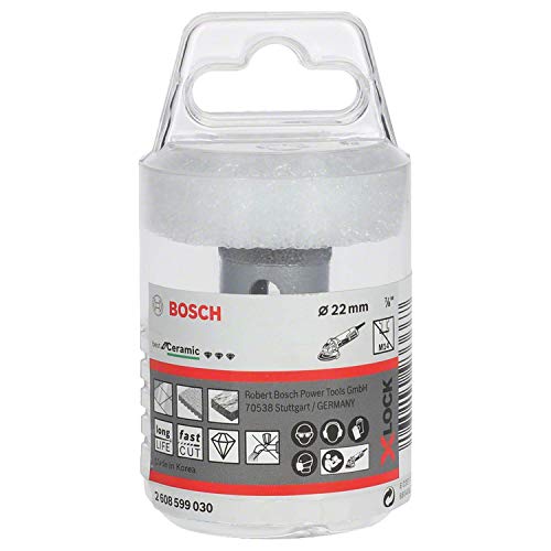 Bosch Professional 2608599030 Punta Diamantata A Secco, Per Ceramica, X-Lock, Dry Speed, Ø 22 Mm, Lunghezza Di Lavoro 35 Mm