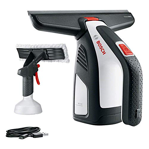 Bosch Home And Garden Lavavetri Aspiragocce Elettrico A Batteria Glassvac Solo Plus (Per Finestre, Piastrelle, Specchi E Piatti Doccia, Autonomia: Per
