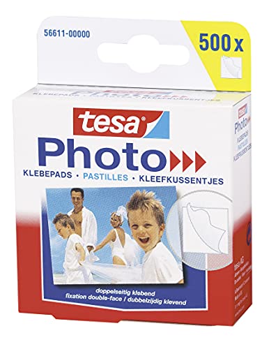 Tesa Photo Foto-Klebepads, Weiß, Beidseitig Klebend