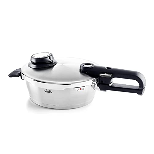 Fissler Vitavit Premium Pentola A Pressione In Acciaio Inox 1.8 L, 18 Cm, 4 Livelli Di Cottura, Incluso Inserto, Adatta A Fornelli A Induzione