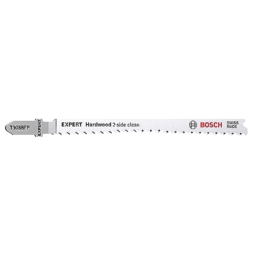 Bosch Professional 25X Lame Per Seghetto Alternativo Expert 'Hardwood 2-Side Clean' T 308 Bfp (Per Piano Di Lavoro Da Cucina, Pannelli Rivestiti In Pl