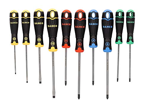 Bahco Fit - Set Di Cacciaviti Con Manico Colorato, 10 Pezzi