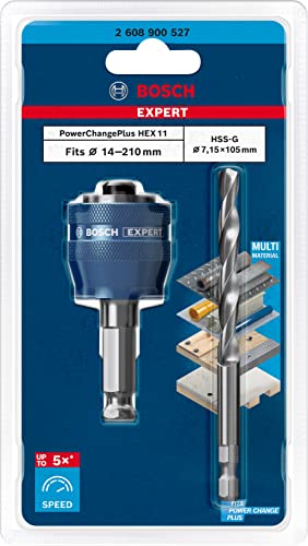 Bosch Professional 1X Adattatori Per Sistema Di Seghe A Tazza Expert Power Change Plus (Ø 7.15 Mm, Accessorio Per Sega A Tazza)