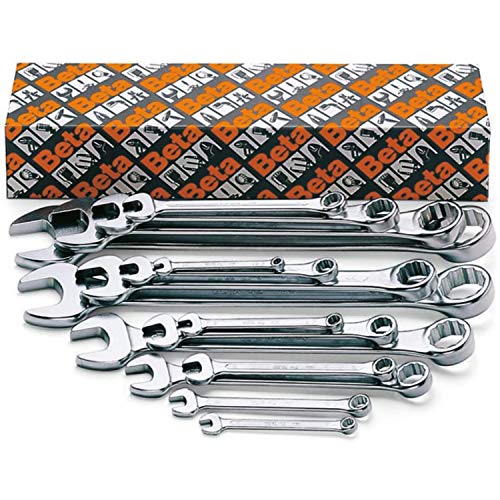 Beta 42/S17, Set Chiavi Inglesi Combinate A Forchetta E Anello Cromate Opache 6-22 Mm 1.580G, Prodotto In Italia